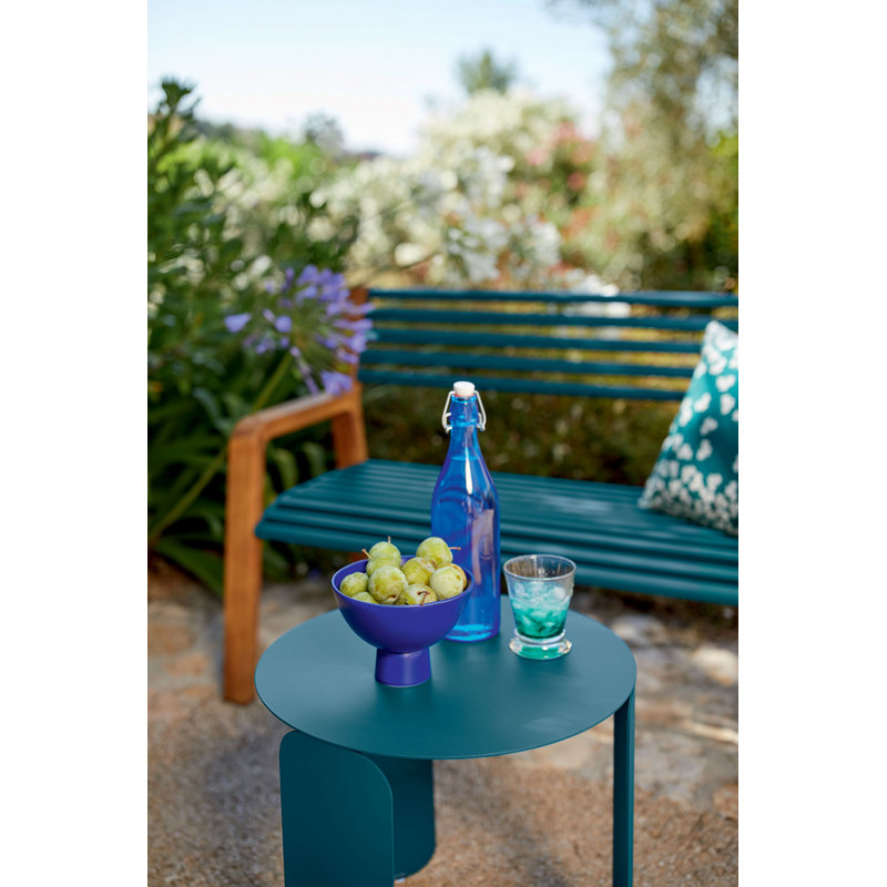 Somerset Outdoor Teak Bench, Acapulco Blue