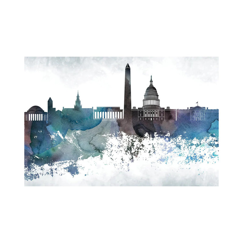 Washington Bluish Skylines - Wrapped Canvas Print, 66.04 cm H x 45.72 cm W