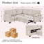 Canapé-lit modulaire en L convertible avec lit escamotable et rangement, canapé-lit 5 places avec chargement USB-1410008417