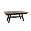 Table de salle à manger contemporaine en noyer foncé, tablette incluse, table en bois d'hévéa avec placage, base-978083808