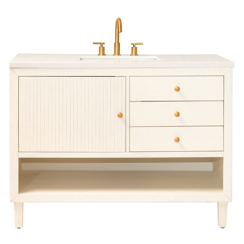 Lisbon 48"L Free Standing Vanity Base in Antique White