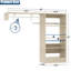 Système d'organisation 60 po avec tablettes de tour pour garde-robe, organisateur de buanderie avec tringles de suspension-109906165
