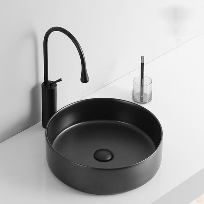 Ceramic Circular Vessel Bathroom Sink Art Sink