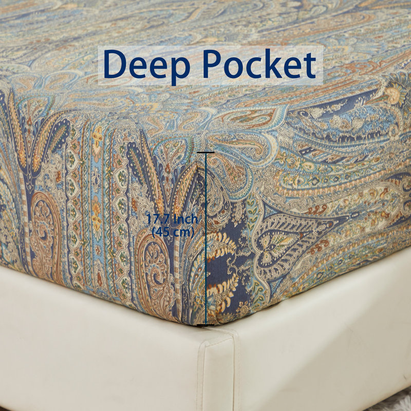Ensemble de draps pour chambre d'amis 4 pièces 100% coton, Ensemble de draps pour lit double avec 2 taies d'o