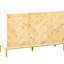 Buffet à 3 portes - Armoire de rangement, espace suffisant pour les articles du quotidien, bois naturel, pieds en métal, tablette spacieuse