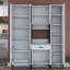 Armoire polyvalente, blanche, 63,0 po x 78,2 po x 15,7 po | Panneau de particules 100% mélamine de qualité E1, épaisseur: 0,7 pouce | Solution de rangement élégante pour la maison et le bureau, design durable et élégant