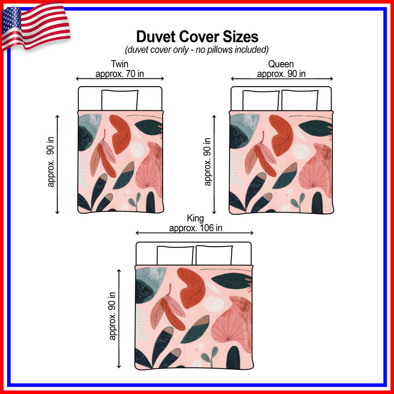 Abstract Botanical Shapes Duvet Covers, King