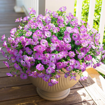 Fleurs artificielles pour la décoration extérieure du printemps, 12 paquets de fleurs artificielles en soie