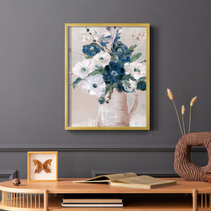 Touch of Teal Arrangement I, reproduction encadrée - bois massif, Or, H 20 po x l 16 po