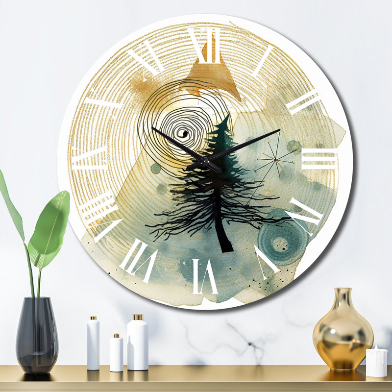 Horloge murale abstraite en métal, Grand