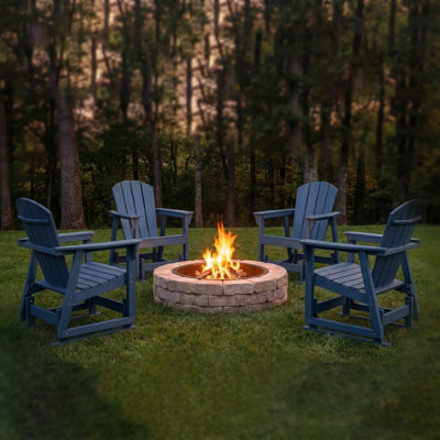 HDPE Outdoor Adirondack Glider Chair with Smooth Silent Motion