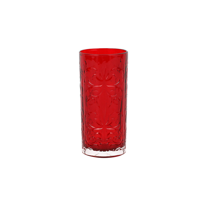 Barocco Handmade Highball Glass, Ruby