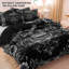 Literie en microfibre à motif damassé de têtes de mort gothiques, avec 2 taies d'oreiller standard, taille simple, fermeture éclair.-122913798