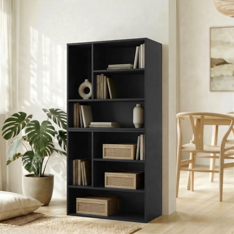 Bibliothèque de rangement Breayla, 6 cubes, Noir