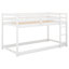 Twin Over Twin Low Floor Bunk Bed With 3-step Ladder, Solid Wood, Full-length Guardrails, Stylish For Kids/teens, No Box Spring Needed (mattress Not Included)，white-546548242