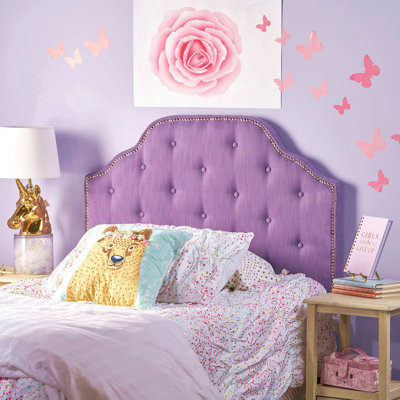 Tête de lit tapissier capitonnée de taille simple, tête de lit en bois massif avec pieds en métal durables, tête de lit simple à hauteur réglable avec garniture cloutée, tête de lit en tissu au design moderne capitonné