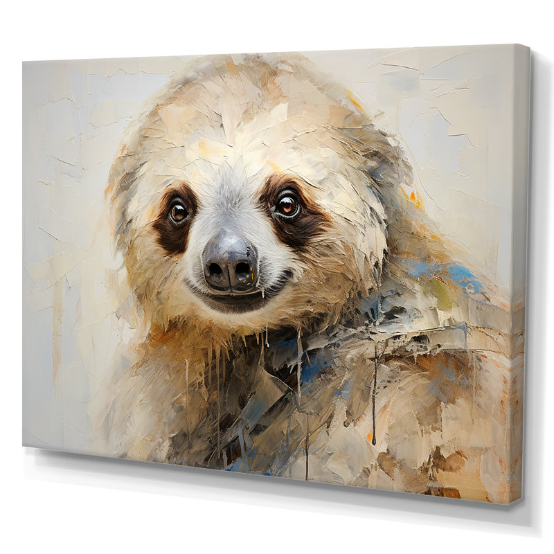 «Thoughtful Sloth», reproduction sur toile, H 16 po x l 32 po x P 1 po, Toile tendue