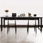 Bureau en bois massif noir à usage domestique avec tiroirs-737312573