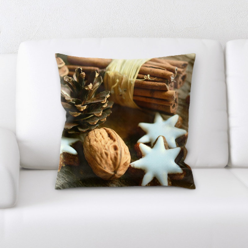 Coussin décoratif cannelle stars