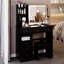Ensemble de coiffeuse 37 po avec commode gauche et tabouret coussiné
