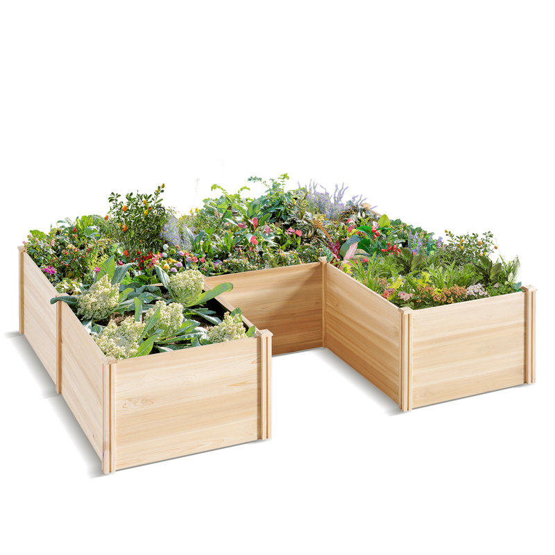 Wooden Raised Garden Bed for Outdoor, Deep Large Planter Box for Gardening, Vegetables, Flowers, Herbs