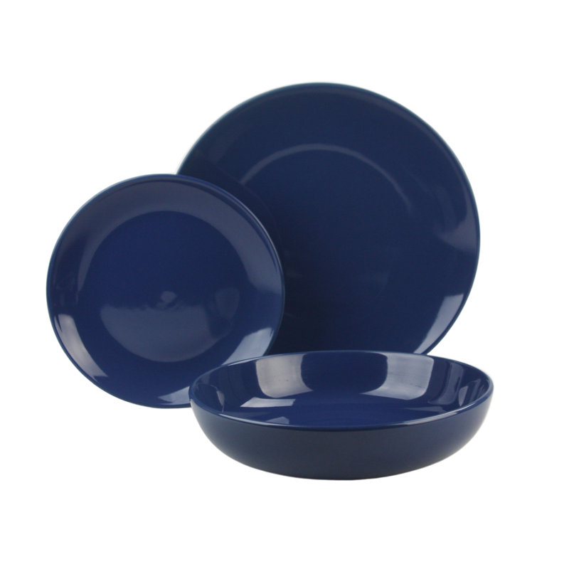 Service de table en grès Wayfair Basics® Keswick - Service pour 4, Bleu