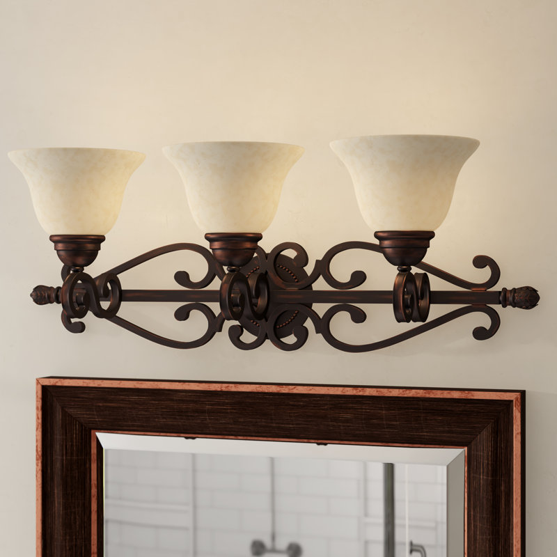 3 - Light Dimmable Vanity Light, Oil Rubbed Bronze