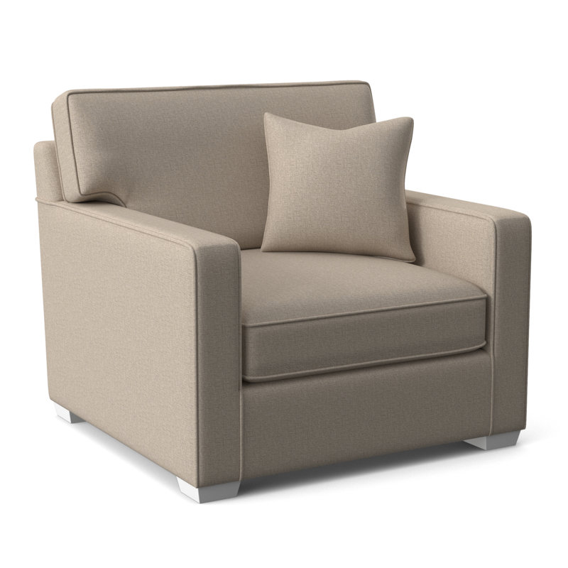Gramercy Park Upholstered Accent Chair, Eggshell Crypton Performance, Frost White Finish