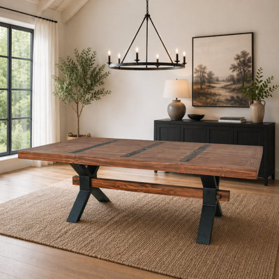 Solid Wood Trestle Base Dining Table
