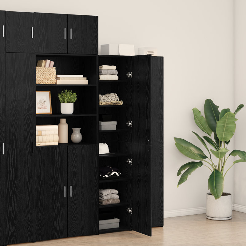 Highboard 40X42.5X185 Cm Engineered Wood, Black Oak