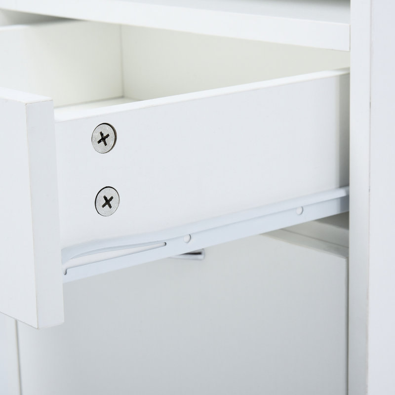 White Mobile Office Cabinet With Drawer And Cabinet, Ample Space Build, Fits Under Desks In White, Functional, Easily