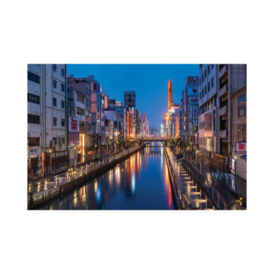 Dotonbori District At Night, Osaka, Kansai, Japan by Jan Becke - Wrapped Canvas Print