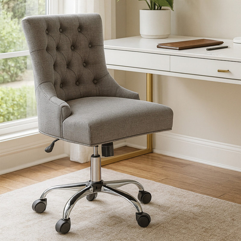 Elkport Velvet Executive Chair, Grey