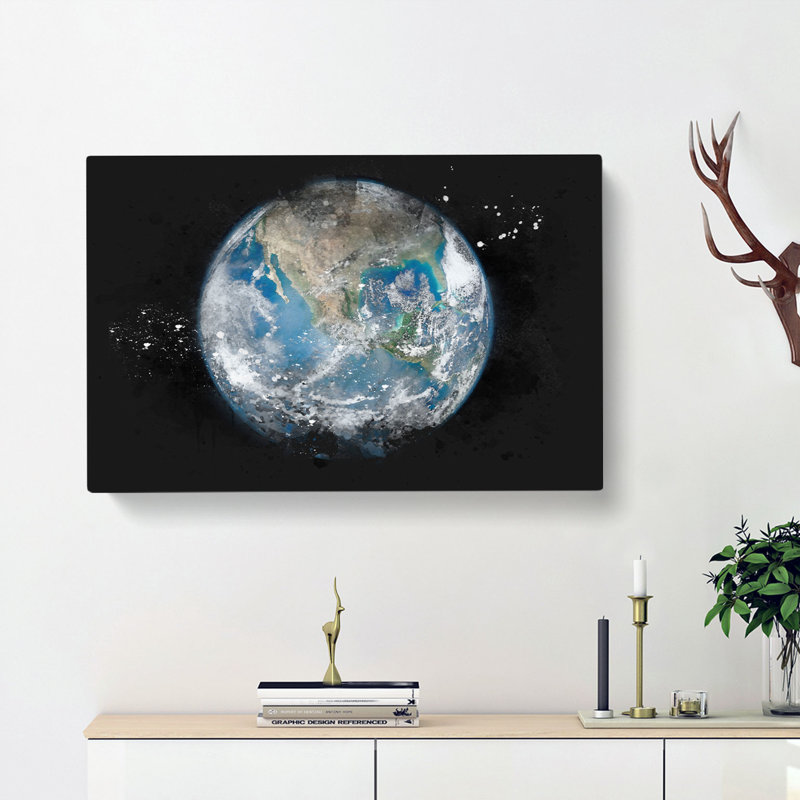 Image Of Earth - Wrapped Canvas Painting, 35cm H x 50cm W x 3cm D