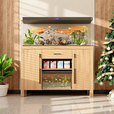 Support pour aquarium robuste de 55 à 75 gallons, capacité de bureau de 50 x 20, capacité de 880 lb avec multiprise et rangement - support pour aquarium