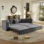 Très grand canapé-lit multifonctionnel de 89 po, canapé-lit coulissant 3 en 1, canapé classique en velours 4 places avec design capitonné, comprend 3 coussins décoratifs, convenant aux appartements et aux salons, gris-611752432