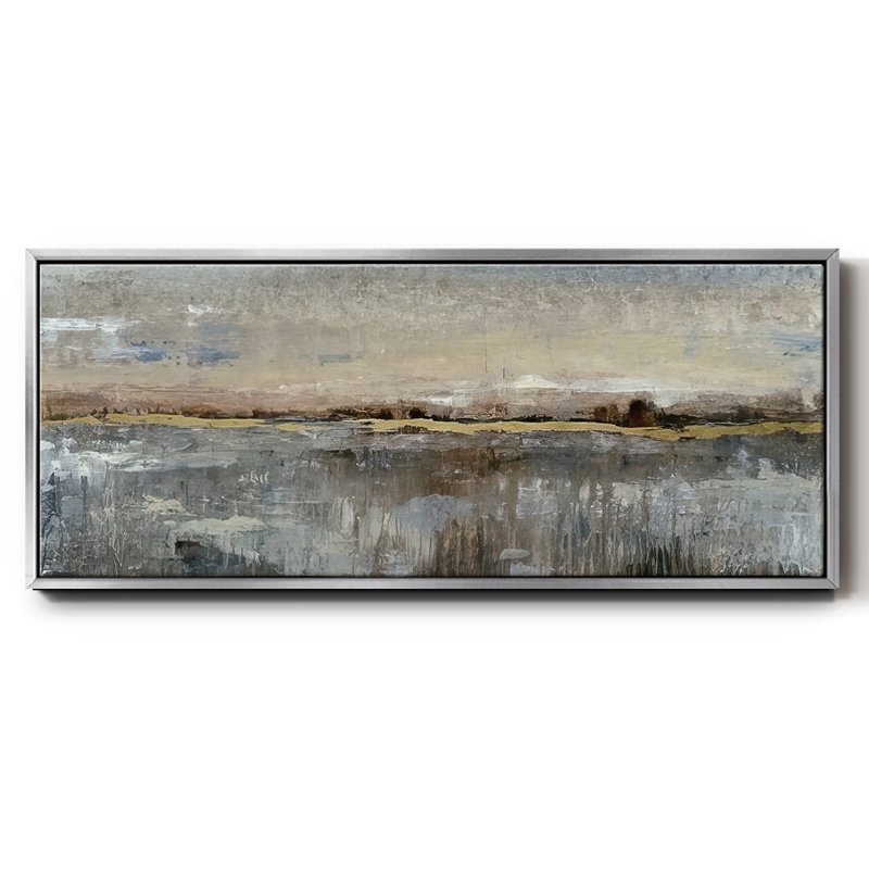 Abstract Marsh- Framed Canvas, 24" H x 60" W