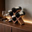 Support à vin en bois de chêne massif pour comptoir, porte-bouteilles de table - sans assemblage, présentoir en bois pour cuisine, bar, bureau, salon