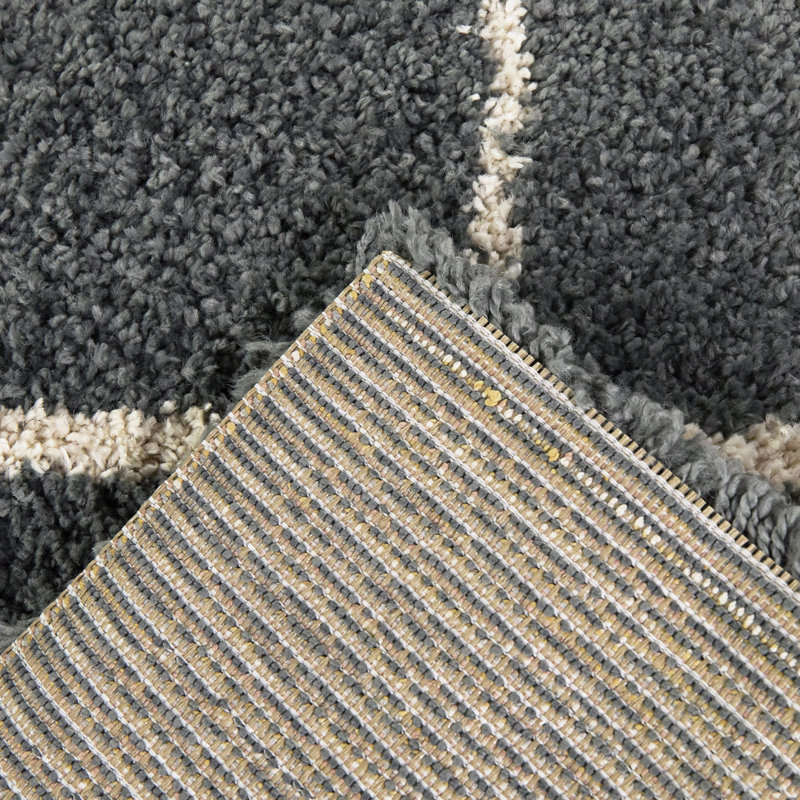 Aldino Charcoal Modern Geometric Area Rug, Rectangle 7'10" x 10'
