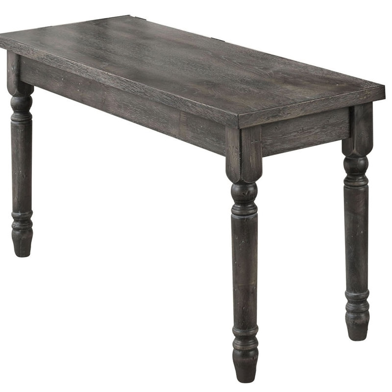 Weathered  Dining Bench With Turned Legs