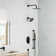 Crozet Pressure Balance Shower System, Dual Round Shower Head and Hand Shower with Slide Bar (Valve Included)