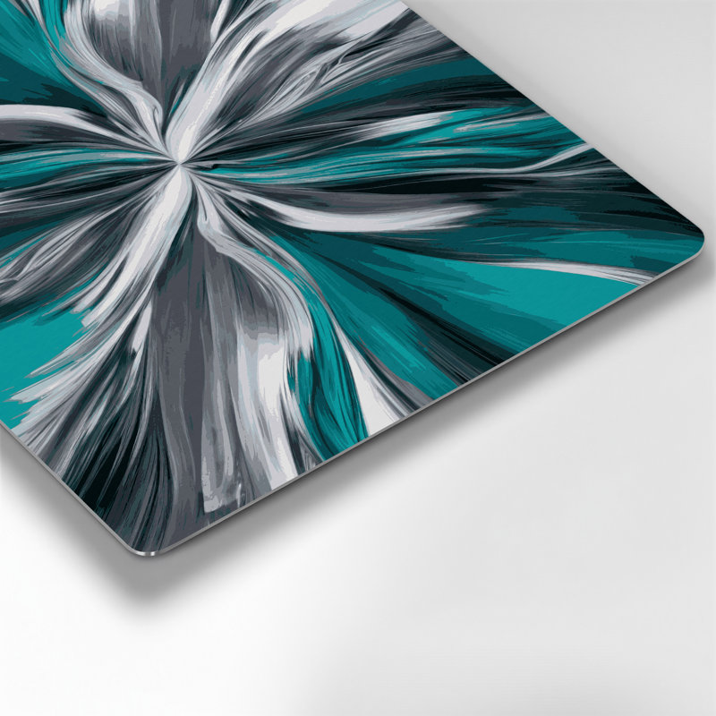 Art numérique en métal bleu abstrait numérique 30, H 12 po x l 12 po