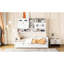 Lit de jour simple maximisant l'espace avec armoire et lit gigogne - Taille de choix pratique dans un cadre de lit de rangement en bois blanc-1329698350-1329698348