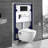 Fine Fixtures Surge Wall Hung White Toilet with Universal In-Wall Tank Carrier and Metal Push Plate-106232381