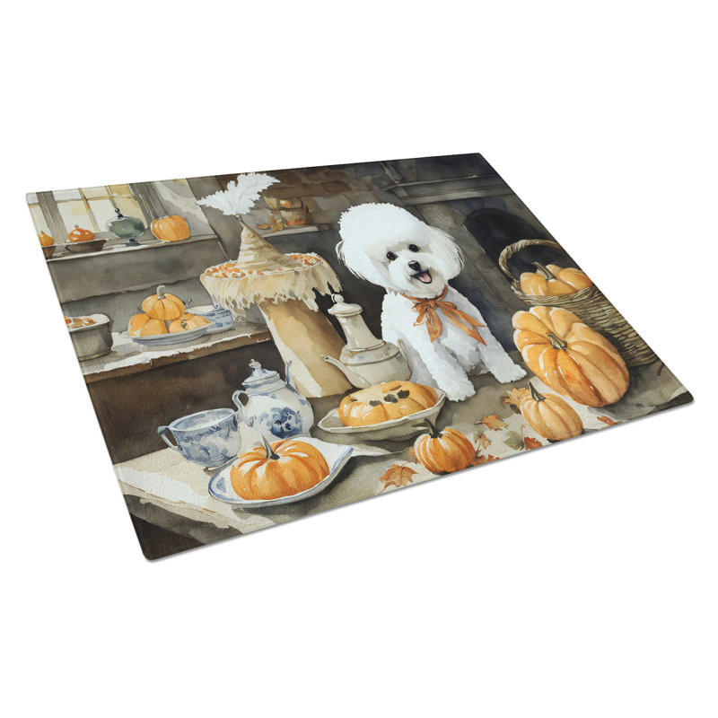 Planche à découper en verre Bichon Frise