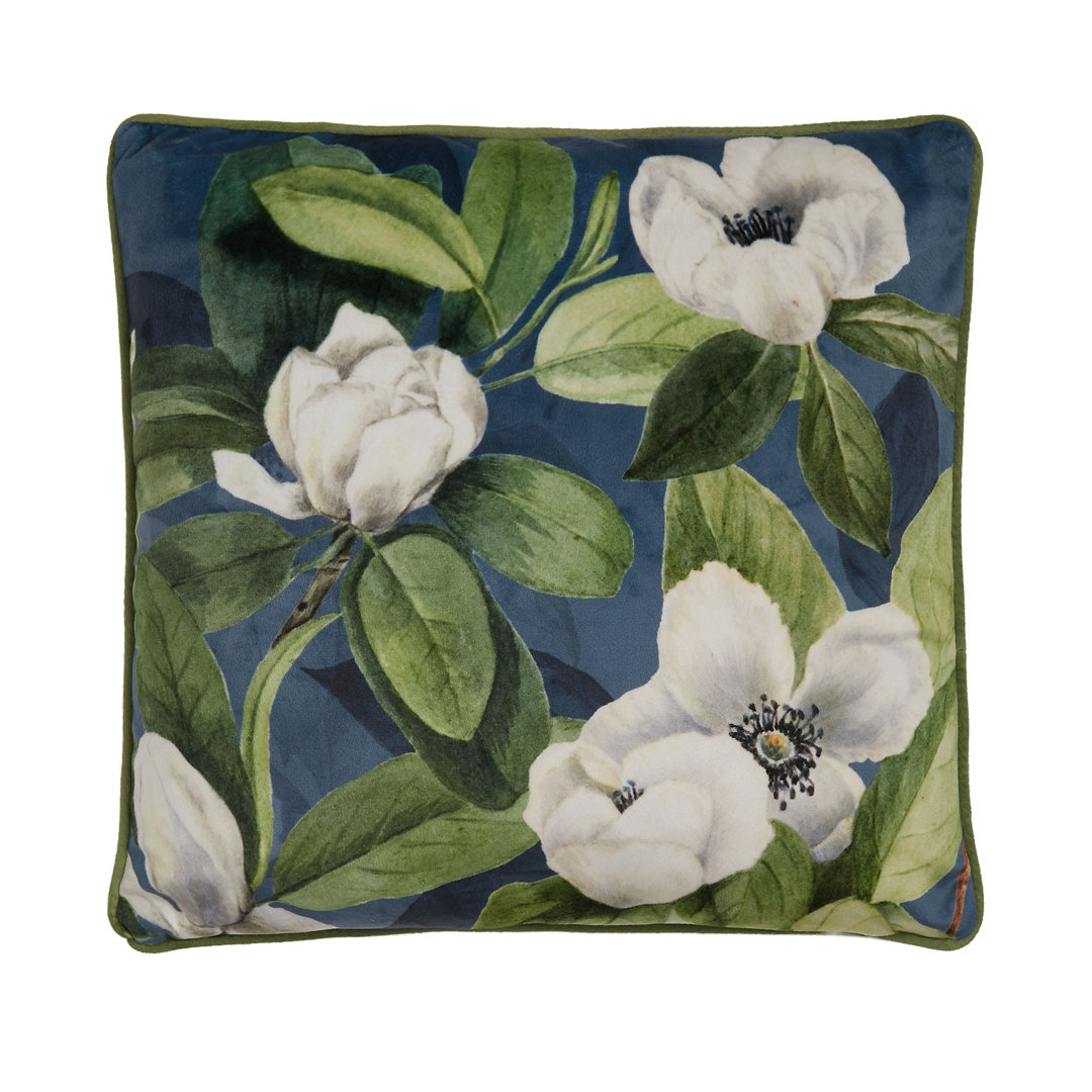 Ariah Floral Teal Square Cushion