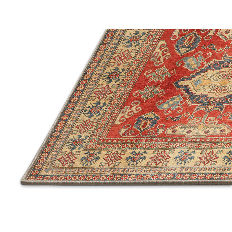 Tapis traditionnel mehroon/noir/crème Grimson, Rectangle 2 pi x 3 pi