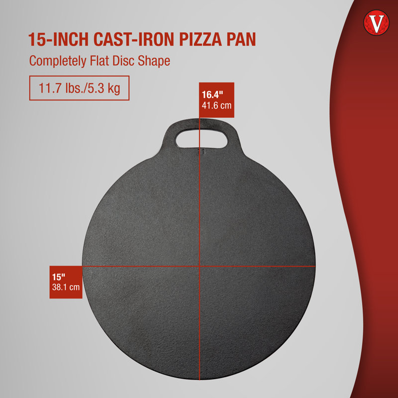 Victoria Seasoned Cast Iron 15" Round Tawa Comal Pan