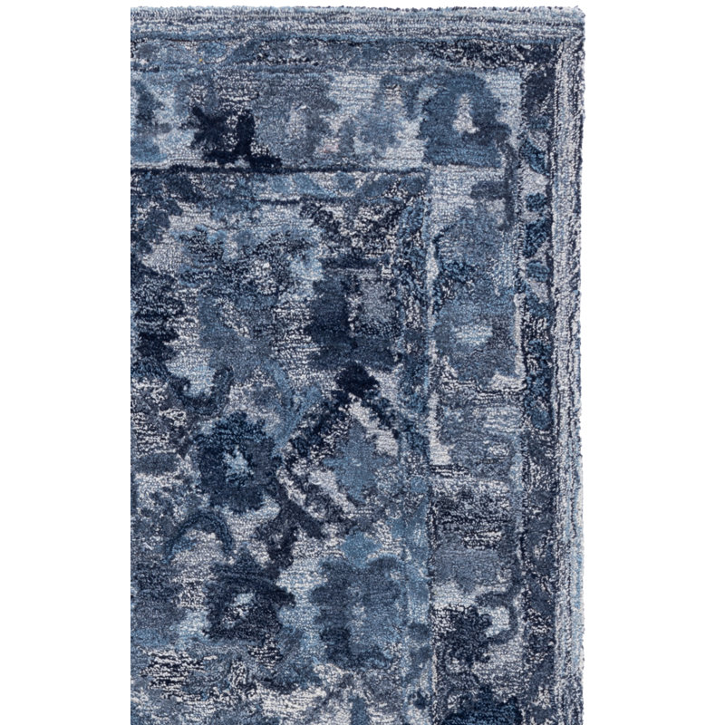 Tapis bleu marine Comal 126, Rectangle 4' x 6'