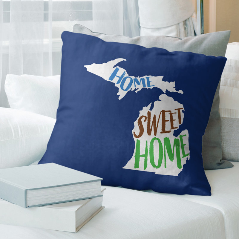 Linen Reversible Throw Pillow, 14" x 14", State Flag Colors